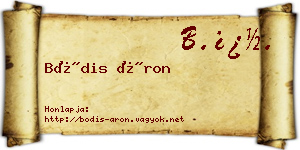 Bódis Áron névjegykártya