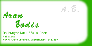 aron bodis business card